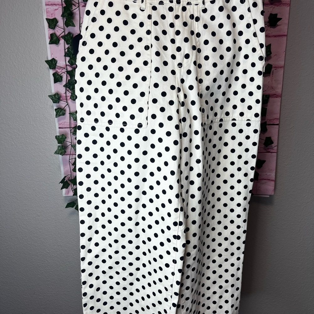 Who What Wear Black and White Polka Dot Maxi Skirt